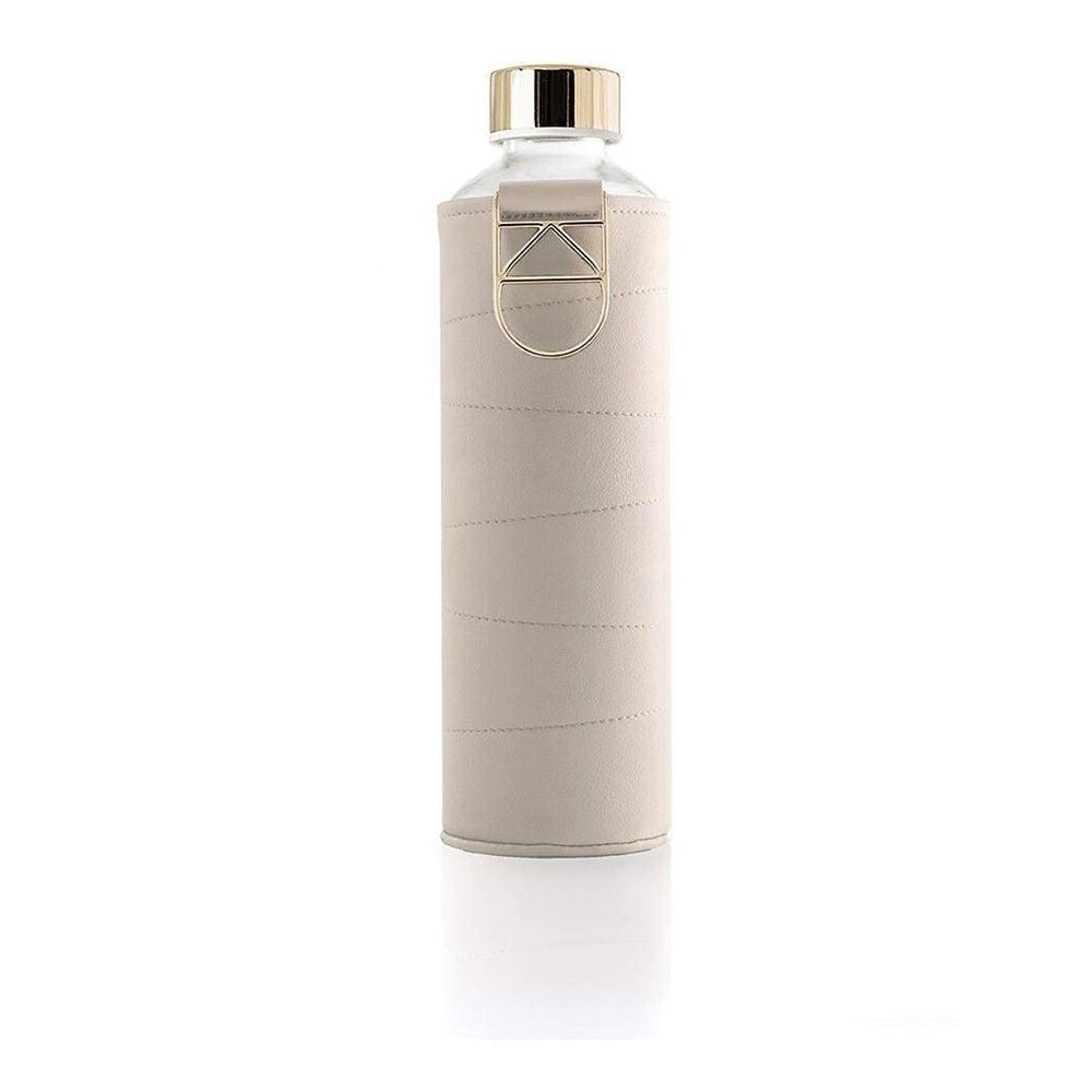 Béžová láhev z borosilikátového skla s obalem z umělé kůže Equa Mismatch