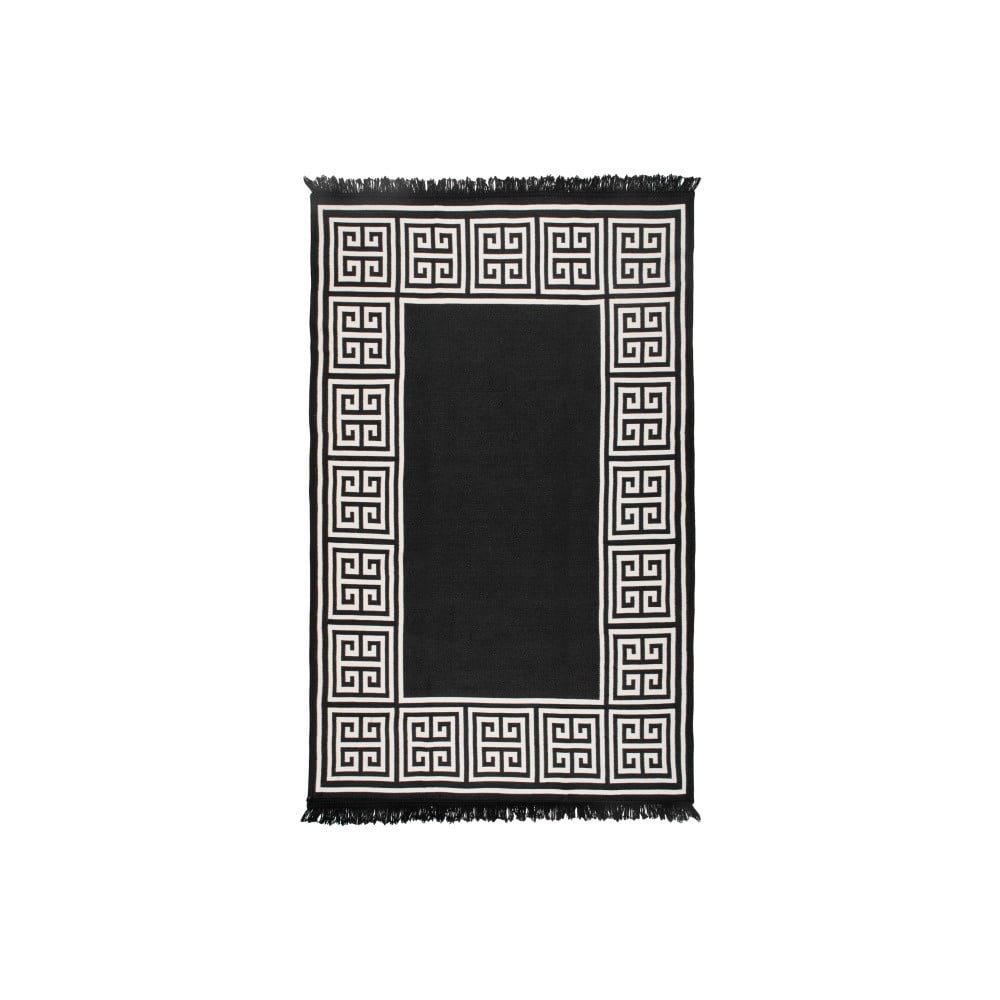 Béžovo-černý oboustranný koberec Riva