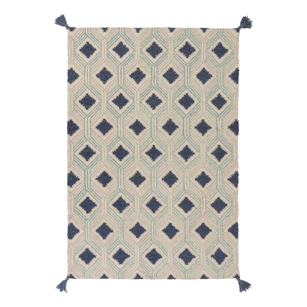 Béžovo-modrý vlněný koberec Flair Rugs Marco