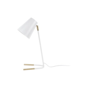 Bílá stolní lampa s detaily ve zlaté barvě Leitmotiv Noble