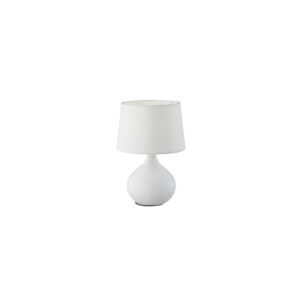 Bílá stolní lampa z keramiky a tkaniny Trio Martin