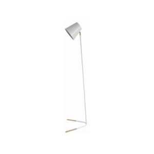 Bílá volně stojící lampa s detaily ve zlaté barvě Leitmotiv Noble
