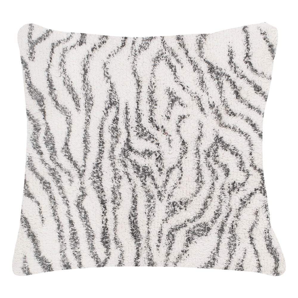 Bílo-šedý bavlněný dekorativní polštář Tiseco Home Studio Zebra