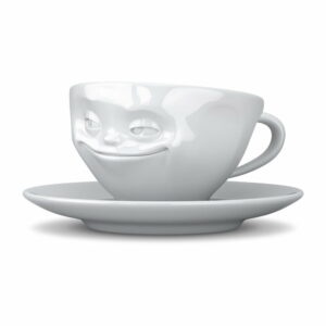 Bílý porcelánový šálek na kávu 58products Smiley