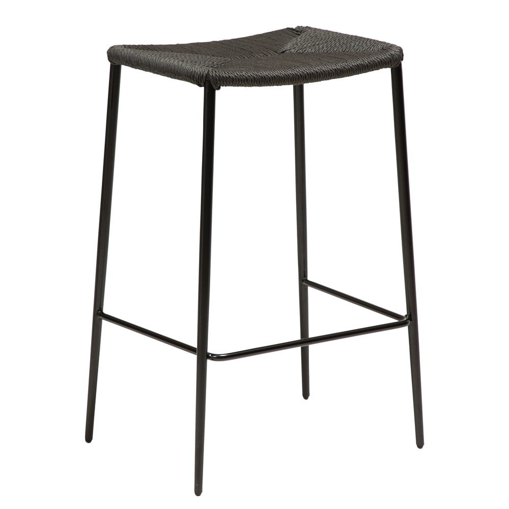 Černá barová židle s ocelovými nohami DAN-FORM Stiletto