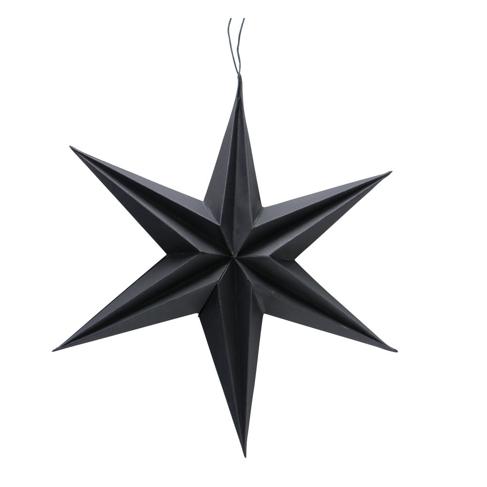 Černá vánoční papírová závěsná dekorace ve tvaru hvězdy Boltze Kassia