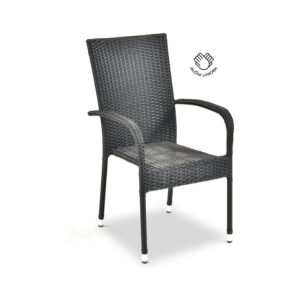 Černá zahradní židle z umělého ratanu Le Bonom Paris