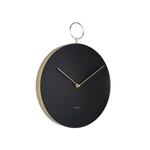 Černé kovové nástěnné hodiny Karlsson Hook