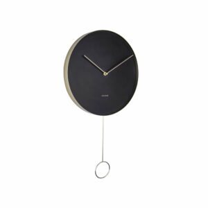 Černé nástěnné kyvadlové hodiny Karlsson Pendulum