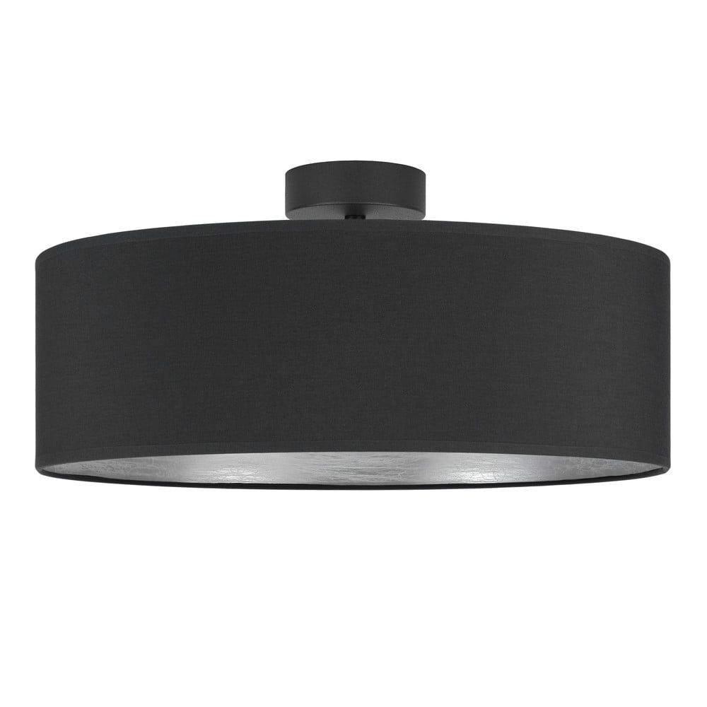 Černé stropní svítidlo s detailem ve stříbrné barvě Sotto Luce Tres XL