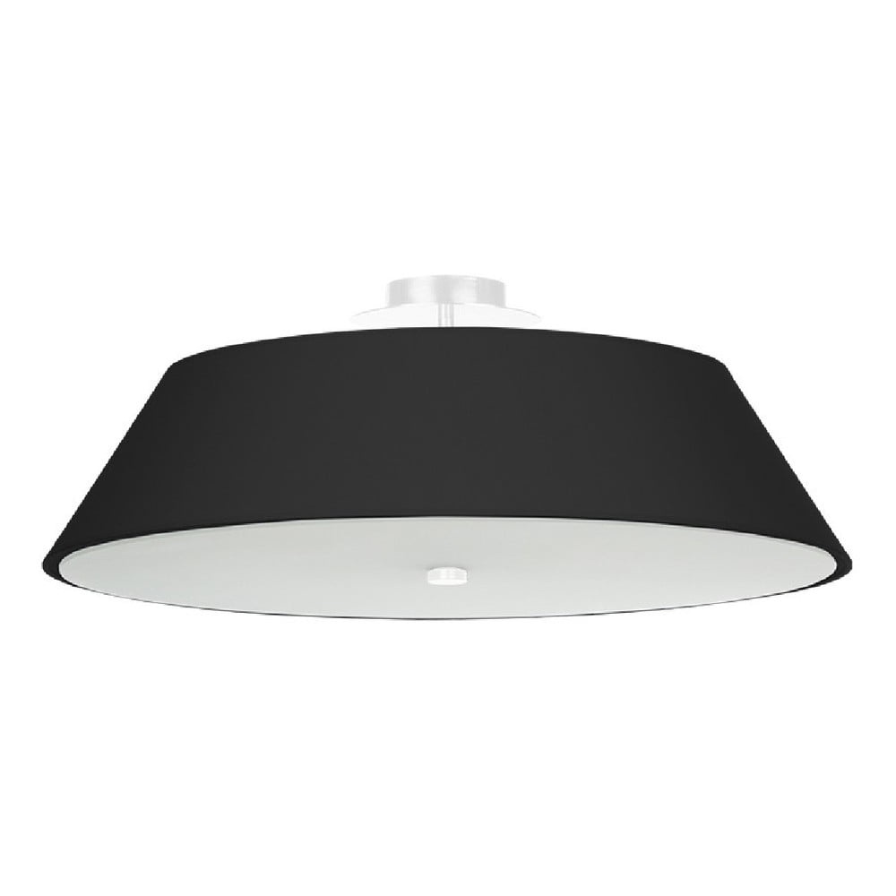 Černé stropní svítidlo se skleněným stínidlem ø 60 cm Hektor – Nice Lamps