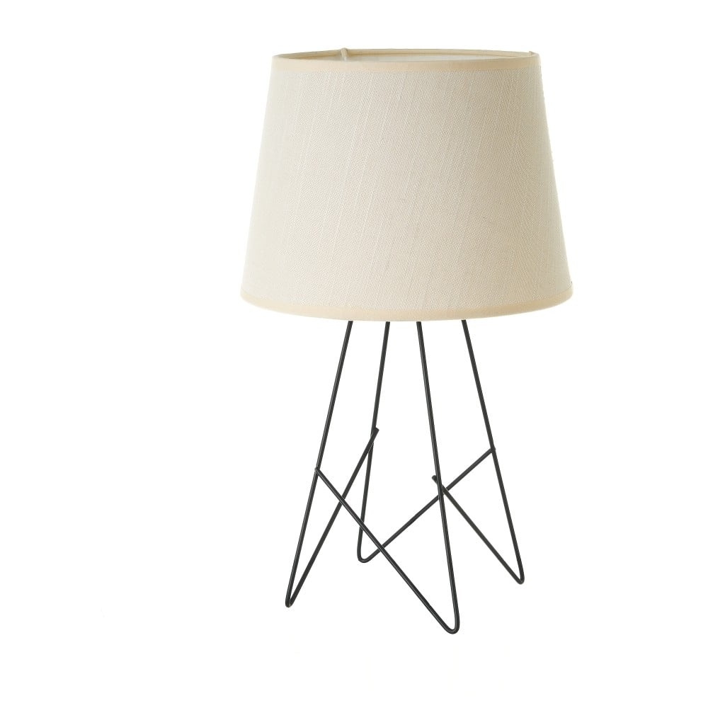Černo-krémová stolní lampa s textilním stínidlem (výška 38