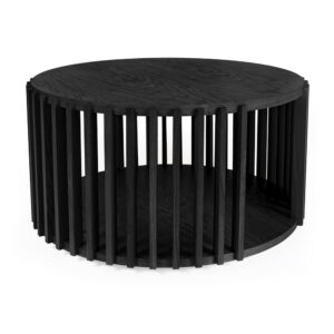 Černý konferenční stolek z dubového dřeva Woodman Drum