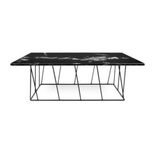 Černý mramorový konferenční stolek s černými nohami TemaHome Helix