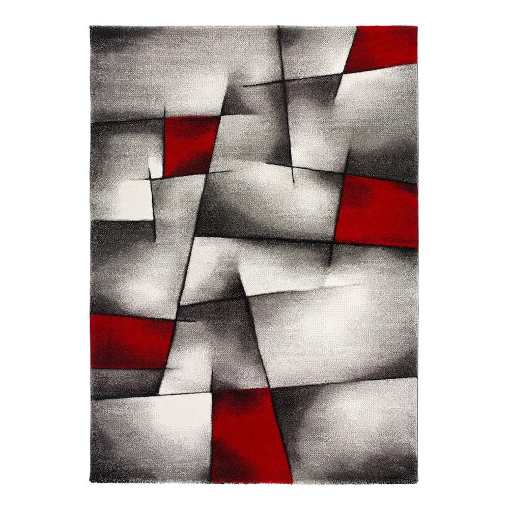 Červeno-šedý koberec Universal Malmo