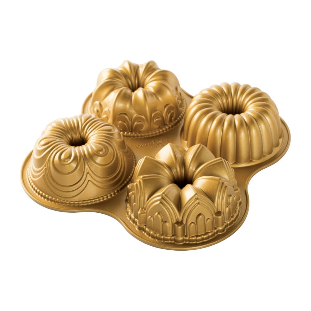 Forma na 4 mini bábovky ve zlaté barvě Nordic Ware Minimix