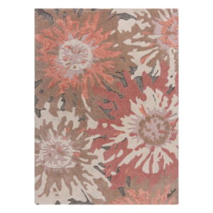 Hnědo-růžový koberec Flair Rugs Soft Floral