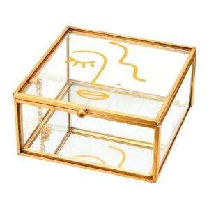 Krabička na šperky s detaily ve zlaté barvě Sass & Belle Abstract Face