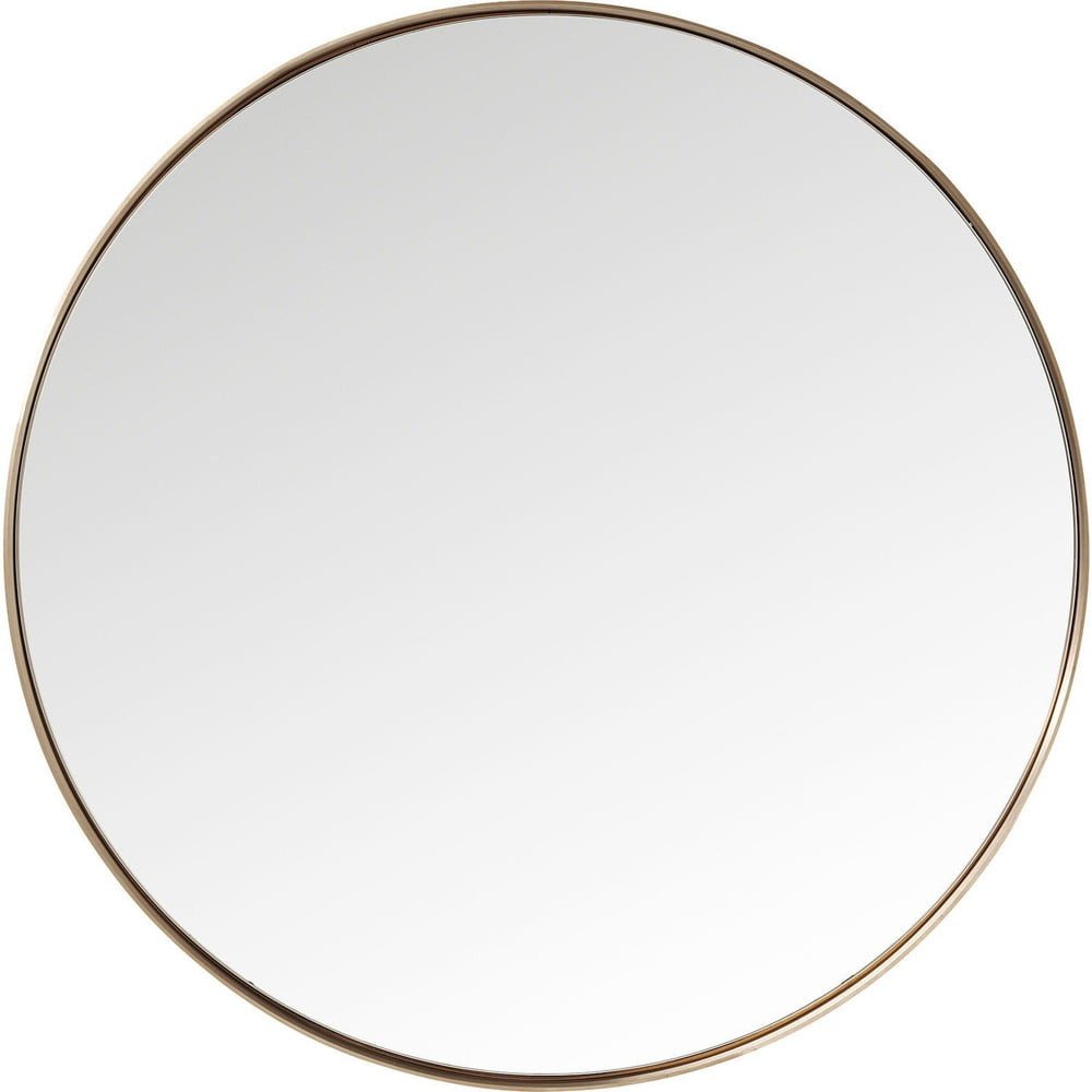 Kulaté zrcadlo s rámem v měděné barvě Kare Design Round Curve