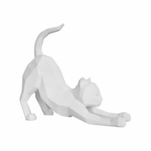 Matně bílá soška PT LIVING Origami Stretching Cat