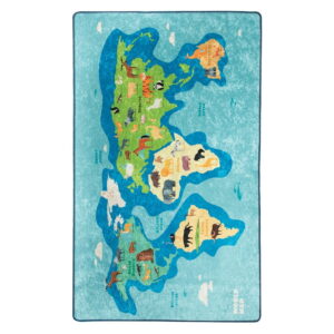 Modrý dětský protiskluzový koberec Conceptum Hypnose Map