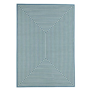 Modrý venkovní koberec Floorita Braid