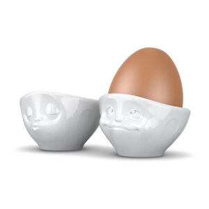 Sada 2 bílých porcelánových zamilovaných kalíšků na vajíčka 58products