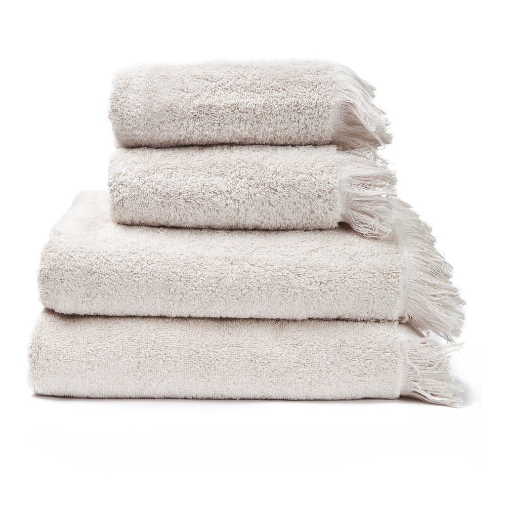 Sada 2 krémových ručníků a 2 osušek ze 100% bavlny Bonami Selection