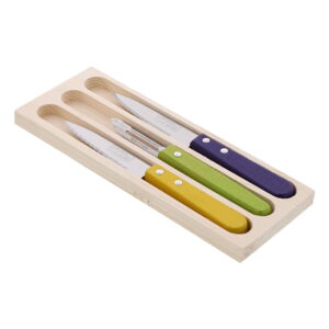 Sada 2 nožů a škrabky z nerezové oceli na loupání v dárkovém balení Jean Dubost Vegetable