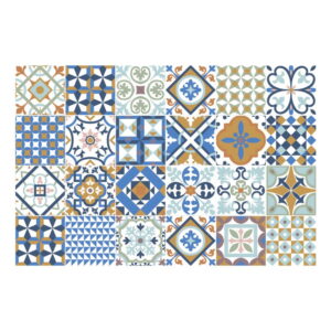Sada 24 nástěnných samolepek Ambiance Azulejos Ornaments Mosaic