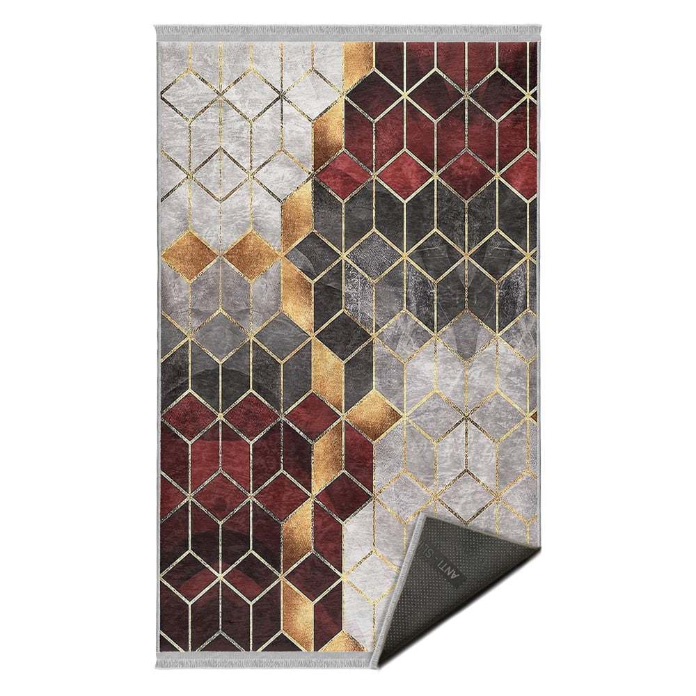 Šedo-vínový pratelný koberec 160x230 cm – Mila Home