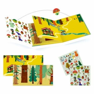 Set knihy s přemístitelnými samolepkami Djeco Forest Sticker Story