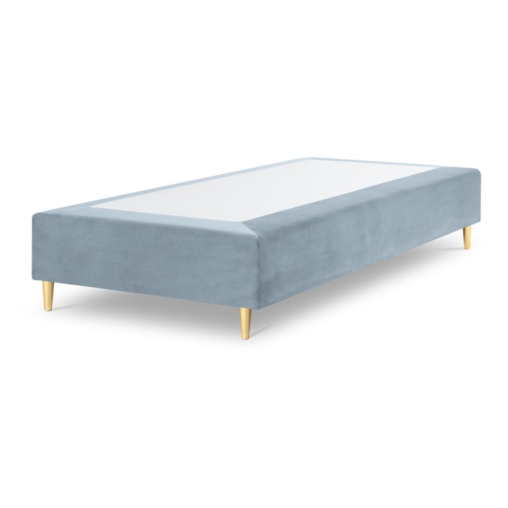 Světle modrá sametová jednolůžková postel Cosmopolitan Design Lia
