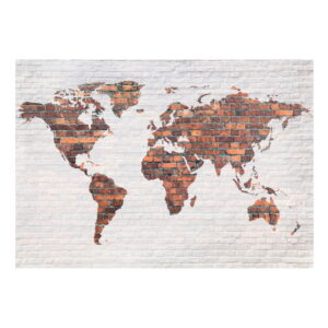 Velkoformátová tapeta Bimago Brick World Map Wall