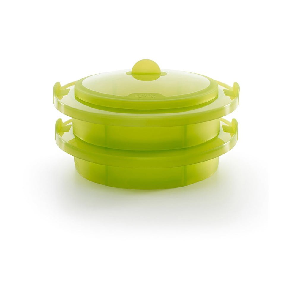 Zelená silikonová nádoba na vaření v páře Lékué Steamer