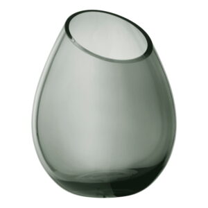 Hnědá skleněná váza Blomus Raindrop, výška 16,5 cm