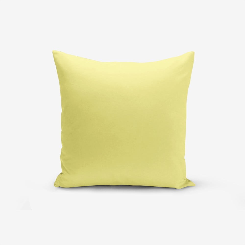 Žlutý povlak na polštář s příměsí bavlny Minimalist Cushion Covers