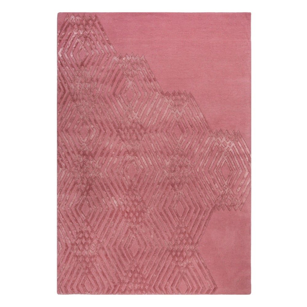 Růžový vlněný koberec Flair Rugs Diamonds