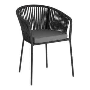 Černá zahradní židle s ocelovou konstrukcí La Forma Yanet