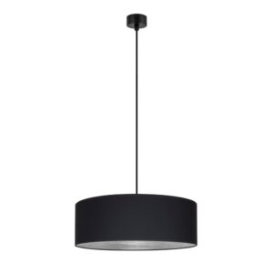 Černé závěsné svítidlo s detailem ve stříbrné barvě Bulb Attack Tres XL