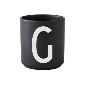 Černý porcelánový šálek Design Letters Alphabet G