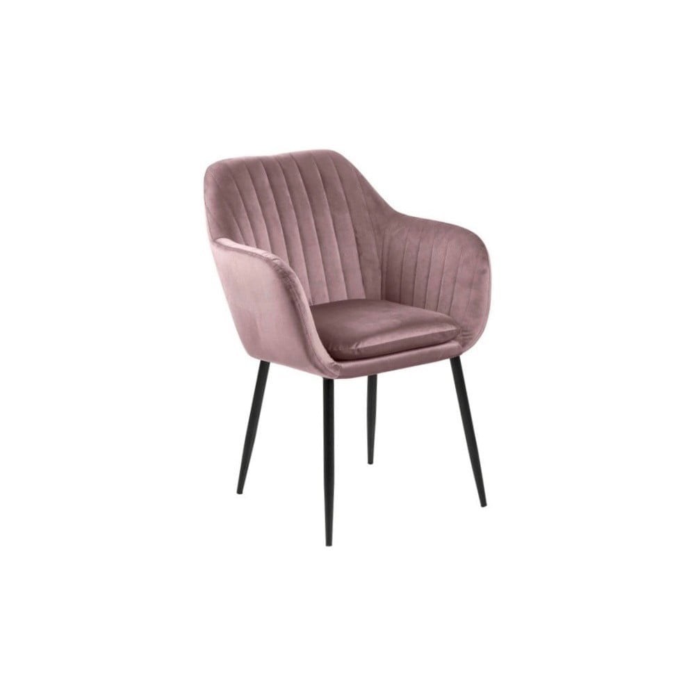Růžová jídelní židle s kovovým podnožím Bonami Essentials Emilia