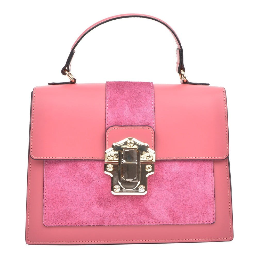 Růžová kožená kabelka Isabella Rhea
