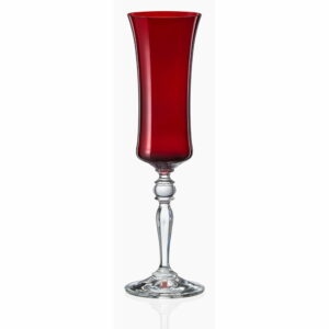 Sada 6 červených sklenic na šampaňské Crystalex Extravagance