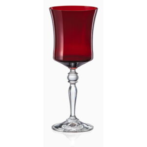 Sada 6 červených vinných sklenic Crystalex Extravagance