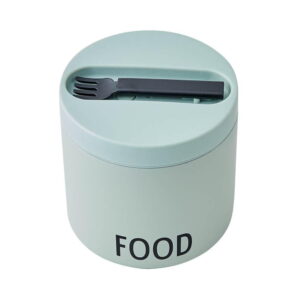 Zelený svačinový termo box s lžící Design Letters Food