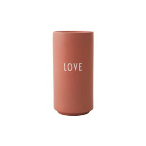 Růžová porcelánová váza Design Letters Love