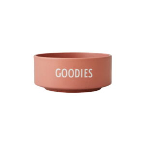 Tmavě růžová porcelánová miska Design Letters Goodies