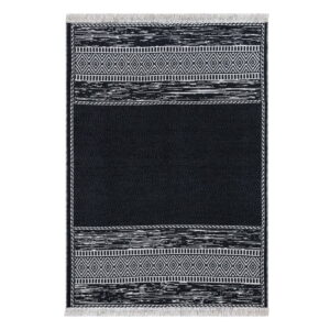 Černo-bílý bavlněný koberec Oyo home Duo