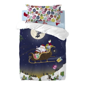 Dětské bavlněné povlečení na peřinu a polštář Mr. Fox Merry Christmas